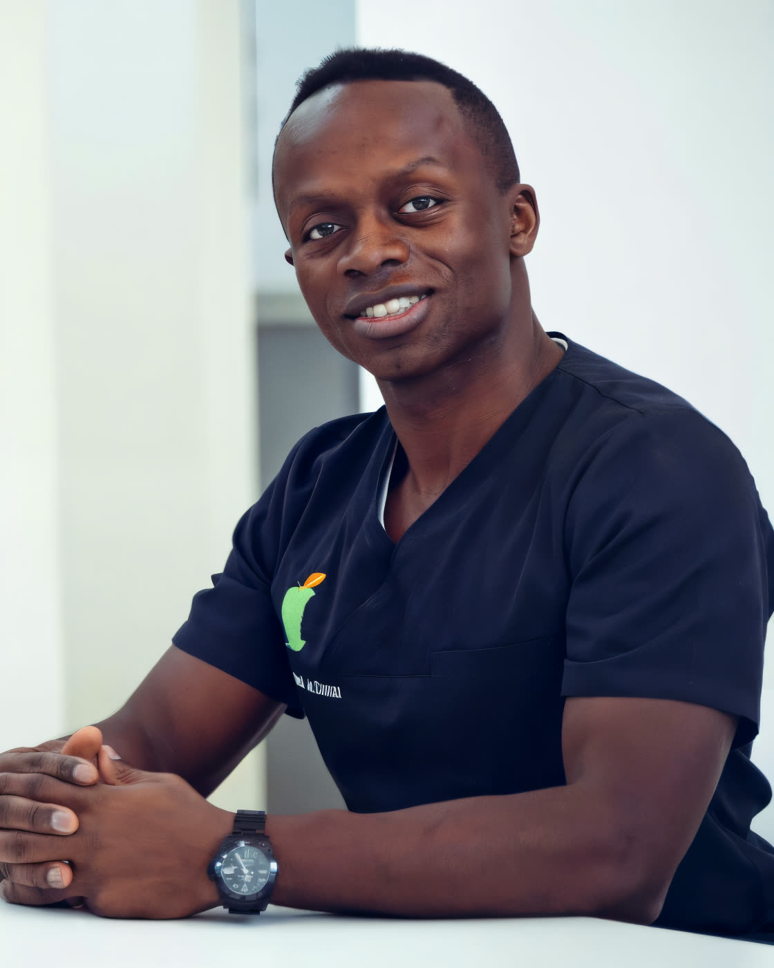 Dr. Dumu with the 2026 cohort at his PEBS clinic